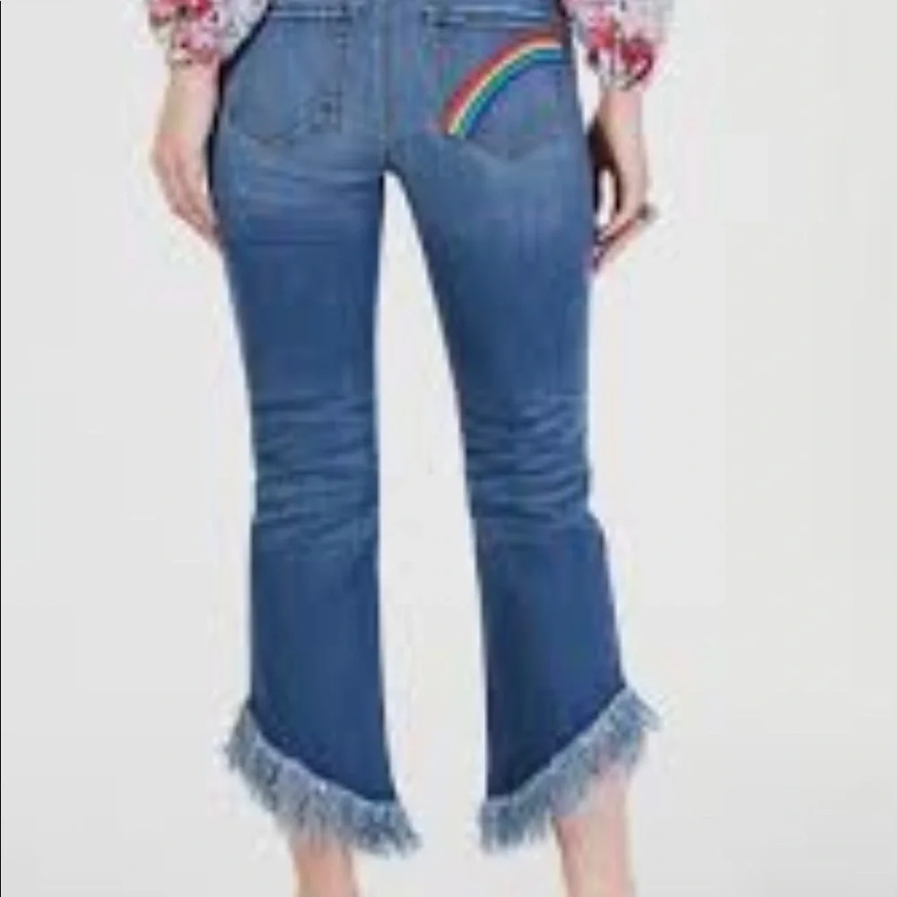 INC International Concepts Jeans Fringe Hem Skinny Embroidered Size 10 NWT - Picture 2 of 5